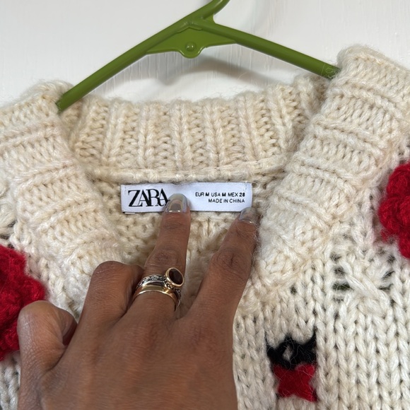 Zara Floral Crotchet Sweater - Picture 9 of 10